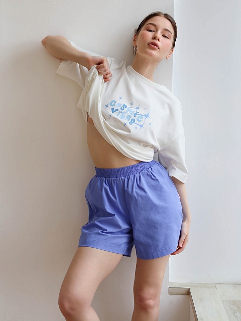 Комплект пижамный "Cosmic vibes" футболка и шорты в Иваново